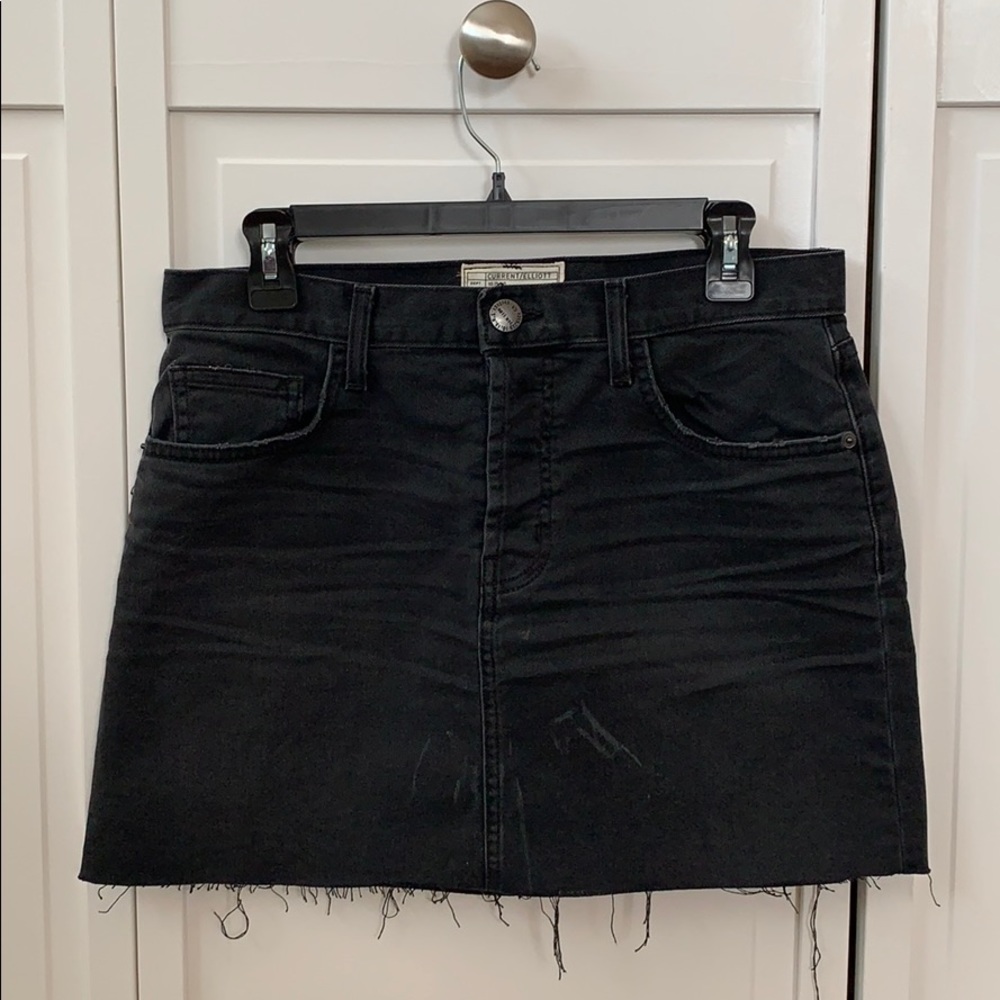 Current/Elliott Cut-Off Denim Mini Skirt